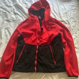 Under Armour Red and Black Kids Full-Zip Hoodie Jacket